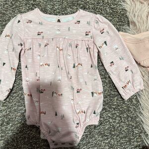 Pink Patterned Kids One Piece